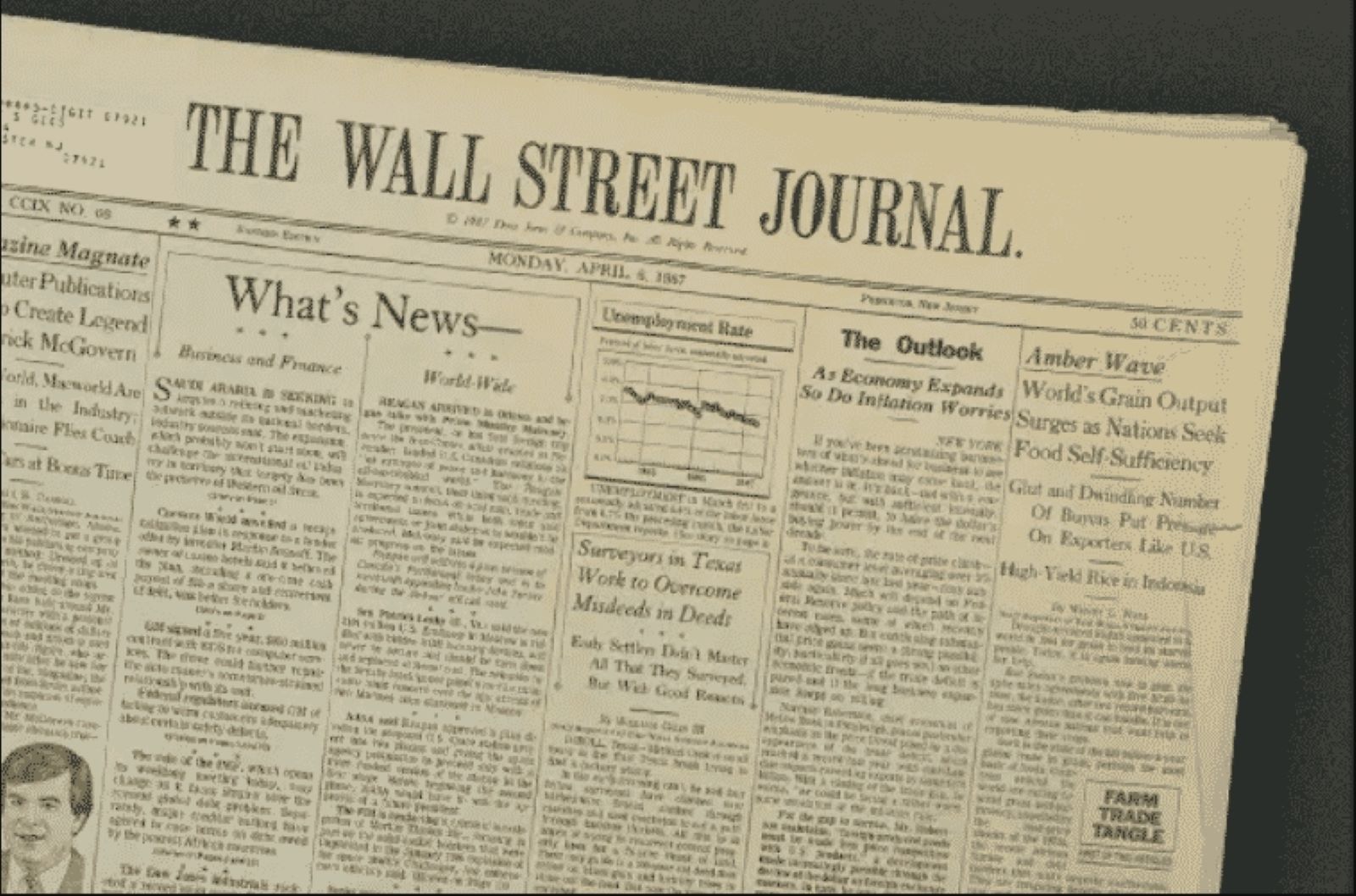 8 lipca 1889 roku wyszedł pierwszy numer gazety The Wall Street Journal