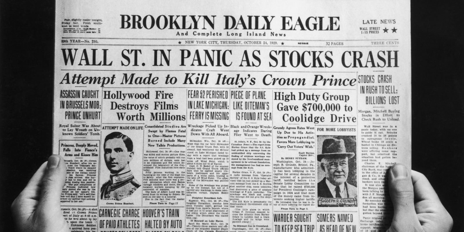 24 października 1929 roku doszło do Czarnego Czwartku czyli krachu na Wall Street