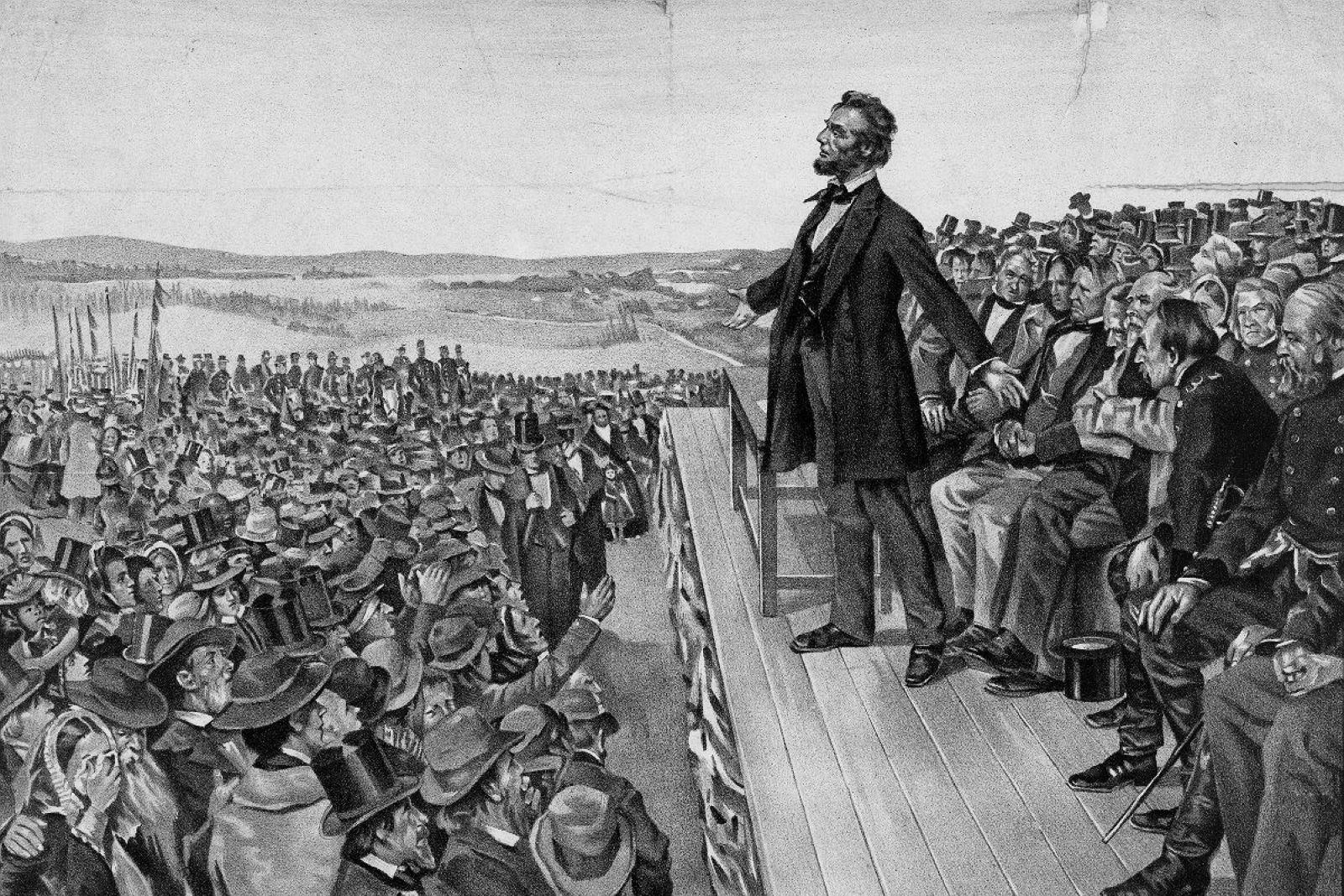 19 listopada 1863 roku Abraham Lincoln wygłosił przemowę gettysburską